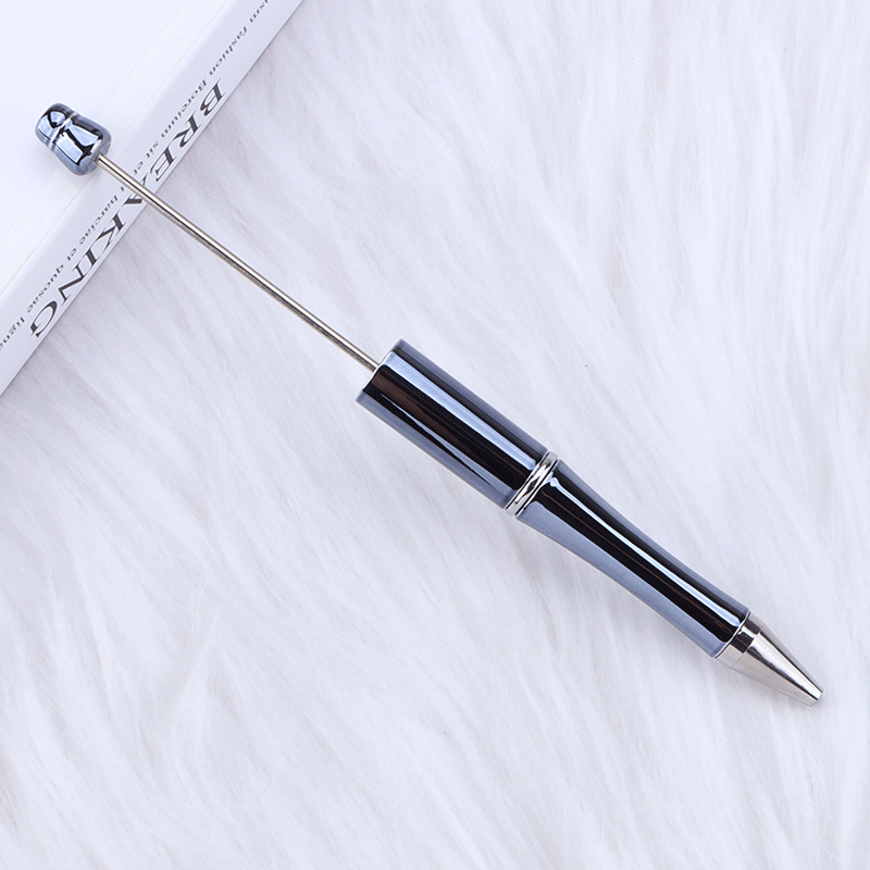 Beadable Plastic Pens Wholesale, UV Electroplated Metallic Gradient Colorful Ballpoint, 11.5mm x 145mm