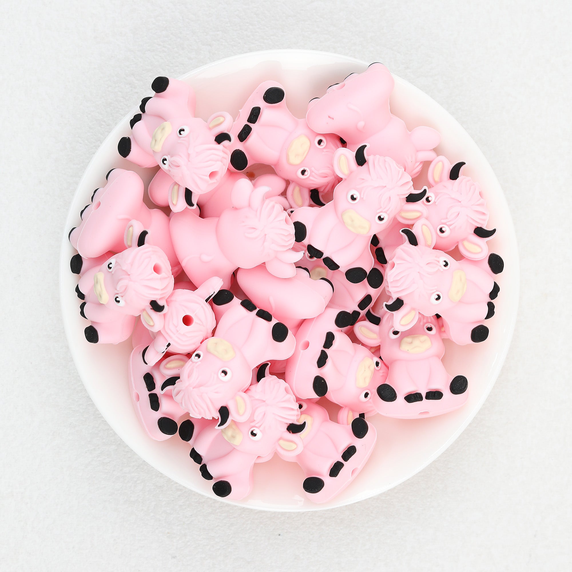  3D Cute Highland Cow Silicone Focal Beads 20Pcs 6