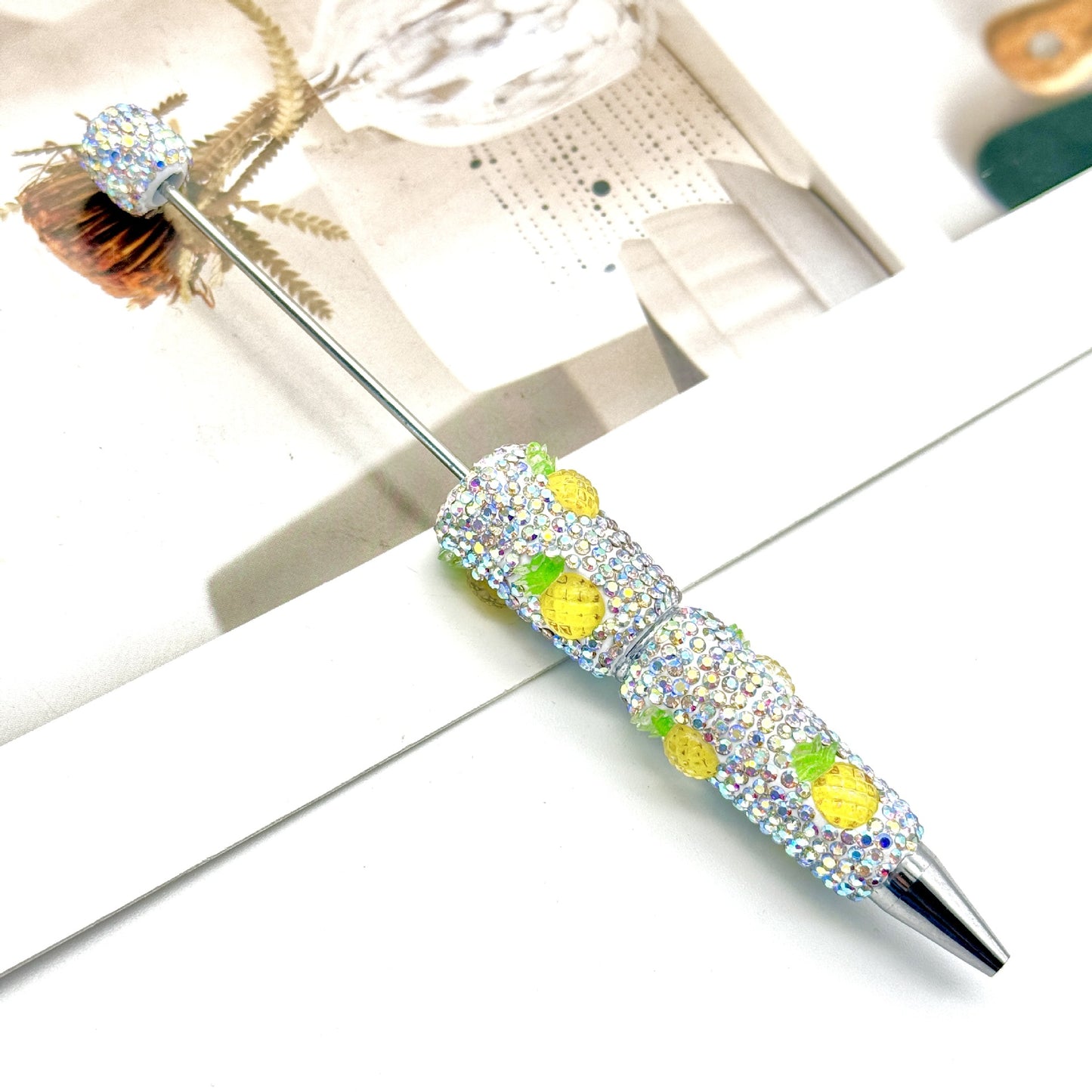 Beadable Pen with Fruit Strawberry Full Rhinestone Design 7