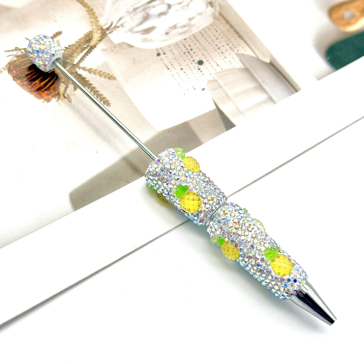 Beadable Pen with Fruit Strawberry Full Rhinestone Design 7
