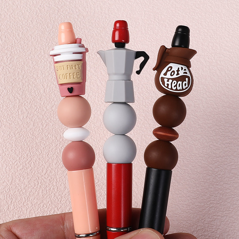 Silicone 3D Focal Beads Coffee Theme Coffee Pot Coffee Bag 20pcs 7