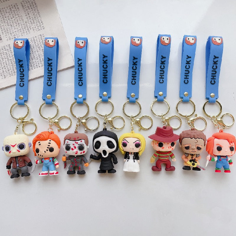 Acrylic Halloween Ghost Keychain Silicone Horror Character Charm