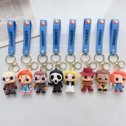 Acrylic Halloween Ghost Keychain Silicone Horror Character Charm