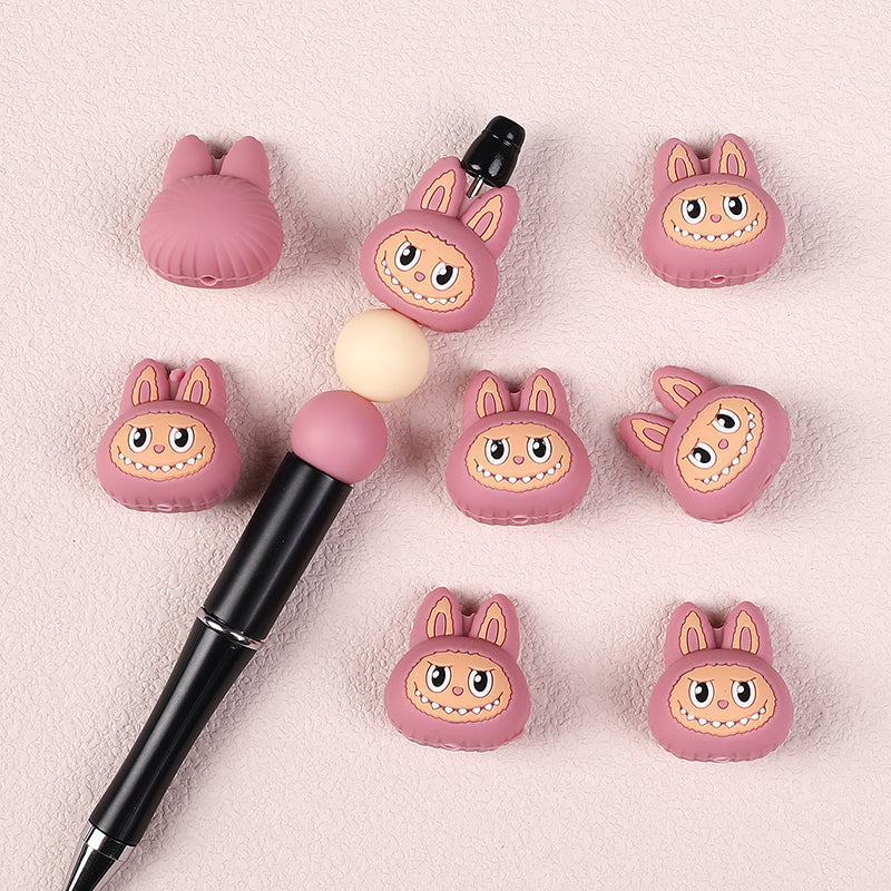 Silicone 3D Focal Beads Bunny Labub Unique Expressions 20pcs 4