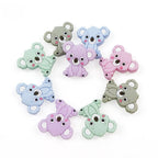 Silicone Focal Beads Animal Koala Tilted Head 20pcs