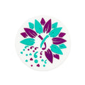 Silicone Focal Beads Flower Purple Teal Petal Pattern 20pcs
