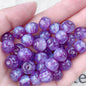 Glitter Powder Apple Resin Beads 8mm Sparkling Colors 30pcs 8