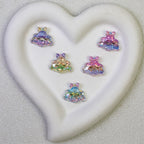 Glitter Bow Cloud Resin Beads 25mm Pastel Sparkle 10pcs 3
