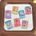 Square Acrylic Beads 20mm Cartoon Animal Illustration Snack Bag 10pcs