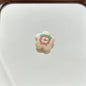 Cartoon Pattern Cherry Blossom Shaped Acrylic Beads 20mm 10pcs 4