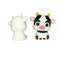 Silicone 3D Focal Beads Cow Smiling Face Front Facing
