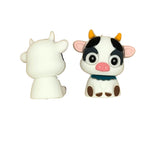 Silicone 3D Focal Beads Cow Smiling Face Front Facing