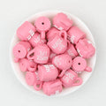 3D Nurse Life Pink Silicone Focal Beads Cup Design 20pcs