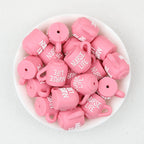 3D Nurse Life Pink Silicone Focal Beads Cup Design 20pcs