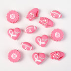 Breast Cancer Awareness 3D Silicone Focal Beads Pink Ribbon 20pcs 3