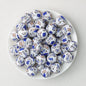 15mm Printed Silicone Beads with Nurse Ambulance and Floral Designs 50pcs - Ambulance