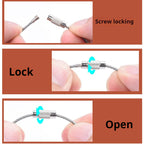 Beadable Cup Charm Wire Stainless Steel Twisted Cable with Screw Clasp 20pcs 4