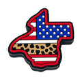 Silicone Focal Beads Texas Patriotic Stars Leopard Print Outline 20pcs