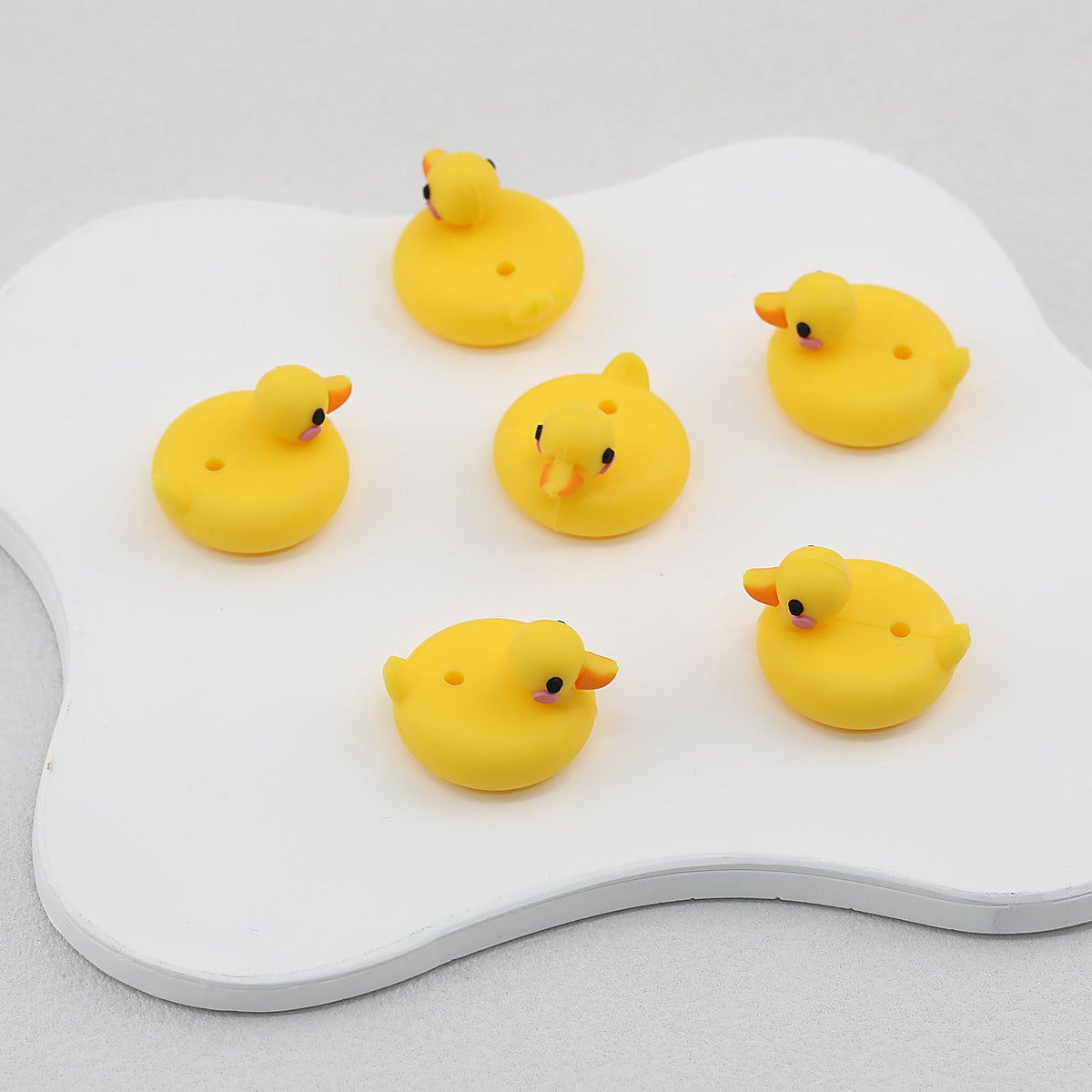 Yellow 3D Duck Silicone Focal Beads 20 pcs