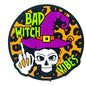 Silicone Focal Beads Bad Witch Vibes Circle Badge Leopard Print