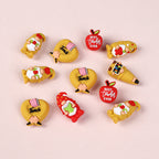 Silicone 3D Focal Beads Teacher Apple With Pencil and Gnome 20pcs 3