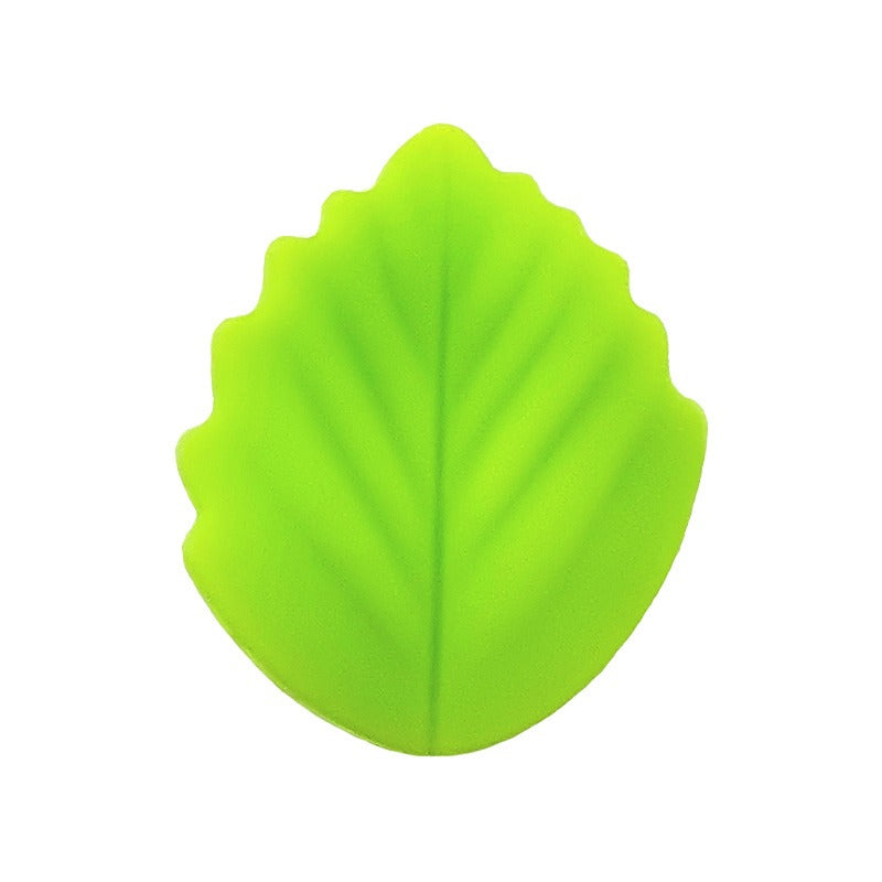 Colorful Leaf Silicone Beads Solid Color Matte Finish 20pcs 6