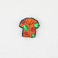 Summer Floral Pattern Shirt Silicone Focal Beads 20 pcs - Orange