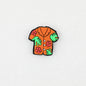 Summer Floral Pattern Shirt Silicone Focal Beads 20 pcs - Orange
