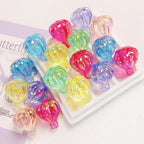 Transparent Hot Air Balloon Acrylic Beads 30x25mm Glossy Pastel 5pcs