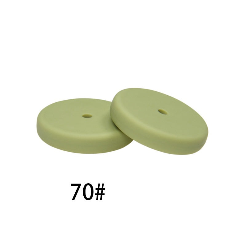 25mm Silicone Beads Flat Coin Spacer Pastel Mix 50pcs 18