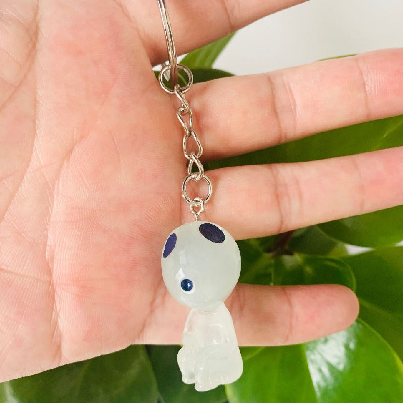 Glow in the Dark Resin Alien Keychain Quirky Green Light 6
