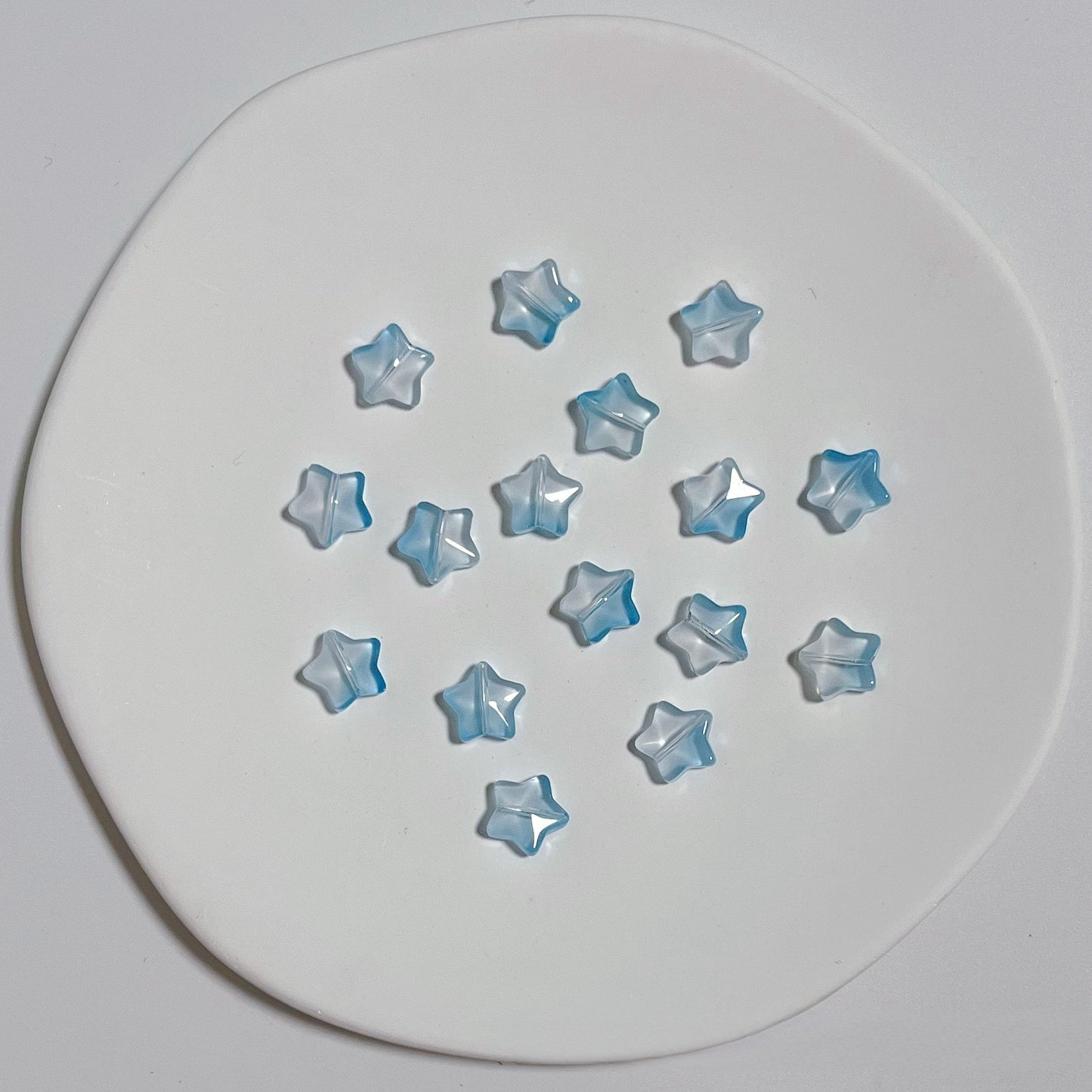 Czech Glass Beads Star 8mm Translucent Pastel Iridescent 50pcs 6