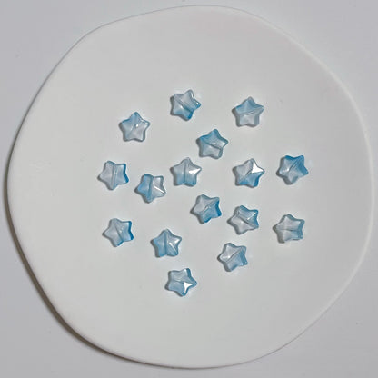 Czech Glass Beads Star 8mm Translucent Pastel Iridescent 50pcs 6