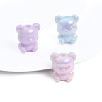 Glossy Little Bear Acrylic Beads 17x21mm Iridescent Pastel 8pcs