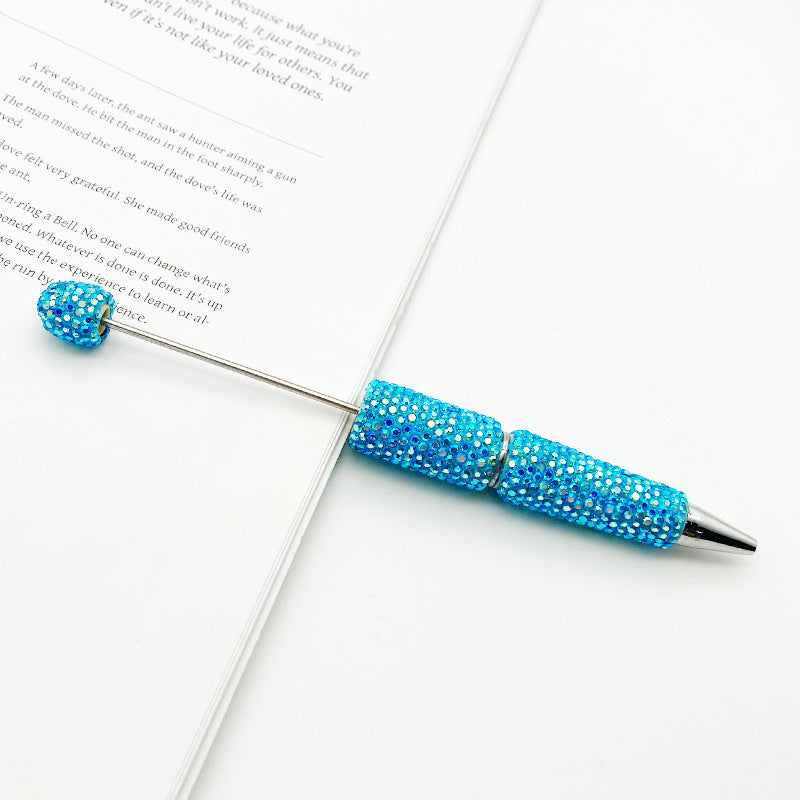 DIY Electroplated Colorful Rhinestones Beadable Pen 13
