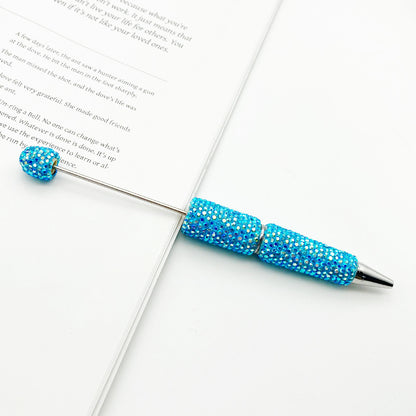 DIY Electroplated Colorful Rhinestones Beadable Pen 13