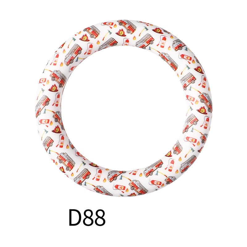 65mm Silicone Beads Printed Designs Vibrant Colors 41