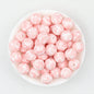 Valentine Theme 15mm Silicone Beads Printed Pattern 50pcs - Pink Heartline