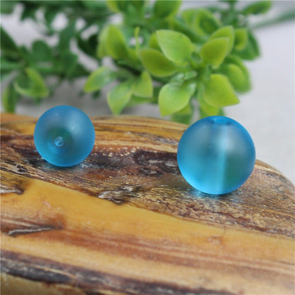 Frosted Round Glass Beads 6mm Assorted Colors Matte Finish 100pcs 10
