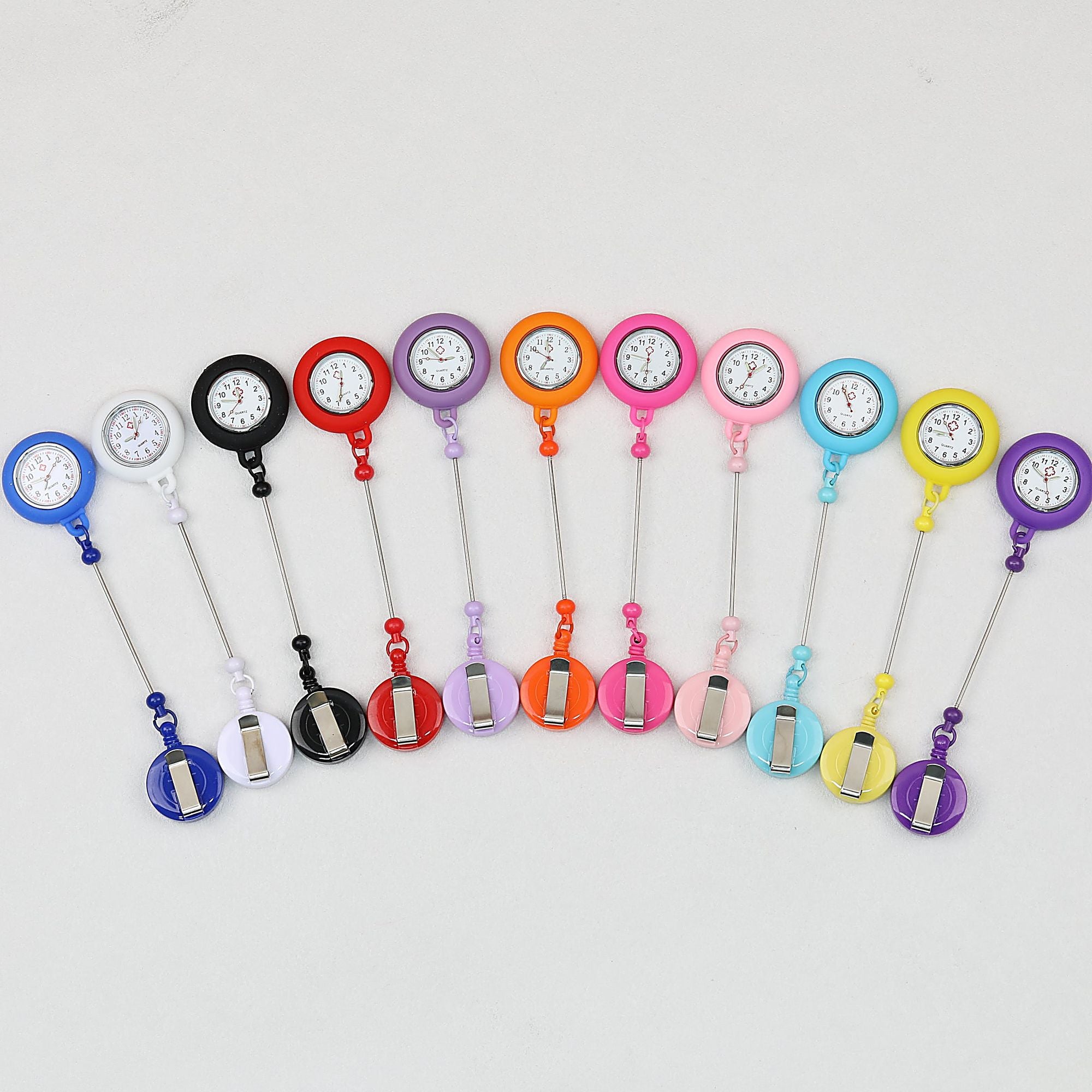 Beadable Retractable Badge Reel Watch Glow In The Dark Silicone Case Easy Pull Buckle