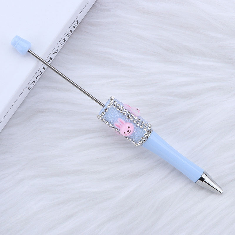 Beadable Pen with Cute Bunny and Rhinestone 24