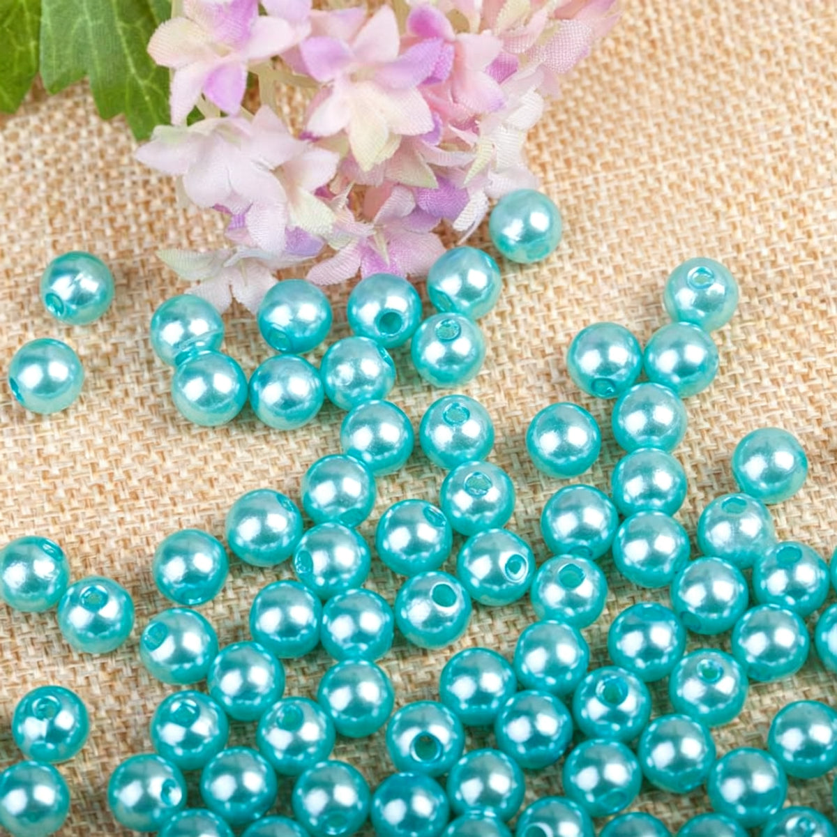 Round Faux Pearl ABS Plastic Beads Wholesale, Colorful Shiny Craft Colors, 6mm