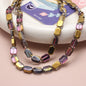 Electroplated Hexagon Glass Beads 10mm Transparent Iridescent 10pcs 16