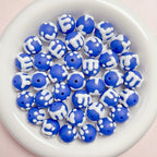 Hand Painted Jelly Bean Acrylic Beads 16mm Cream Colors 10pcs 2