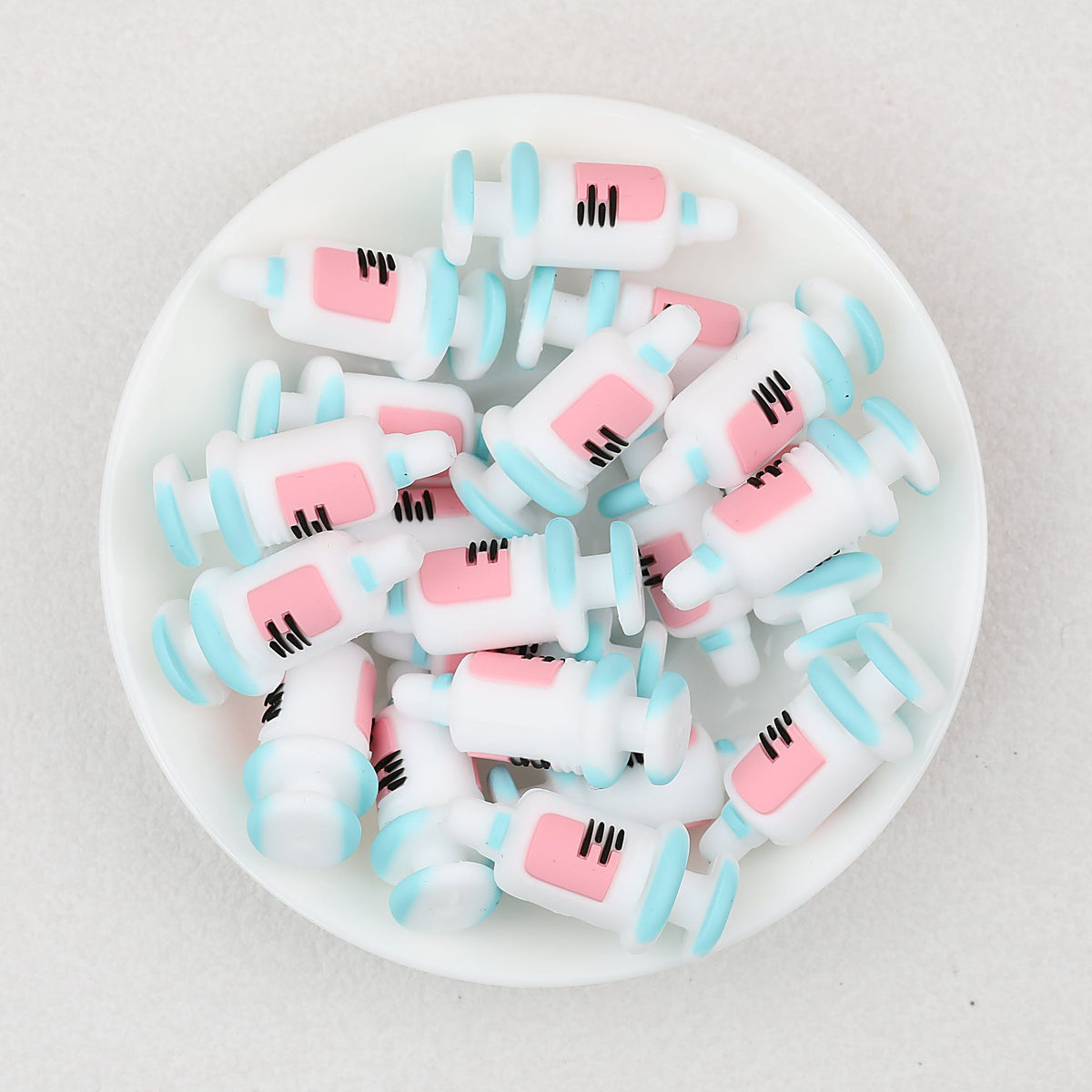 Medical Syringe 3D Silicone Focal Beads 20 pcs