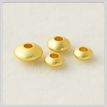 Brass Wrinkle Spacer Beads 4-6mm Matte Gold 100pcs