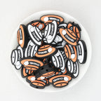  Orange White CC Top Hat Silicone Focal Beads 20Pcs 2