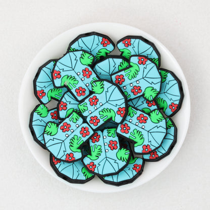 Summer Floral Pattern Shirt Silicone Focal Beads 20 pcs 2