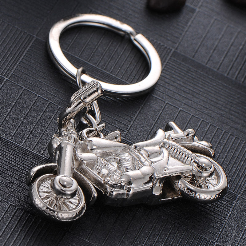 Metal Motorcycle Engine Keychain Silver Tone for Men 6