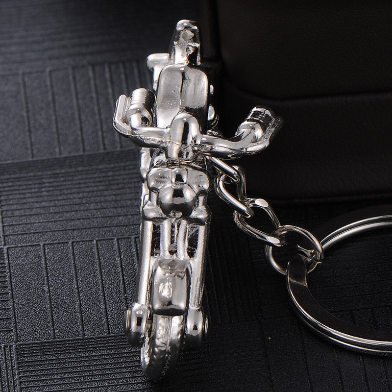 Metal Motorcycle Engine Keychain Silver Tone for Men 4